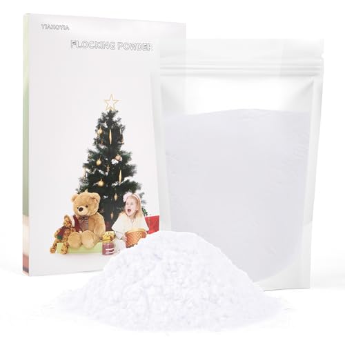 100g Flocking Powder Velvet Fibers for Christmas Tree Crafts/Taba Squishy/Nails Art/Doll Decorations/DIY Scenery (White)