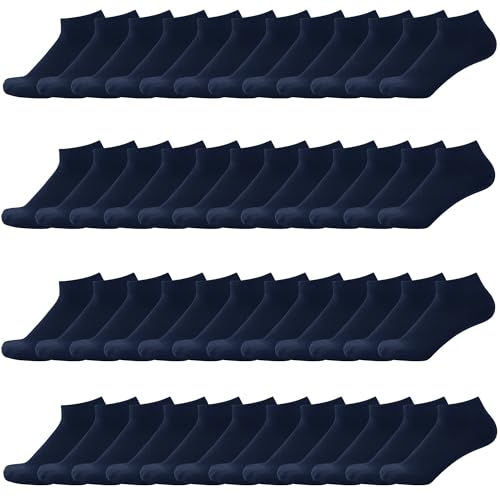 48 Pairs Men's Bamboo Viscose Ankle Socks - Ultra-Soft, Breathable, Anti-Odor Thin Socks Bulk Pack, Size 6-12