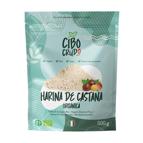 Harina de Castañas Ecológica - 500g. Harina de Castaña Natural y Cruda Sin Gluten.