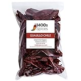 8oz Guajillo Stemless Chile, Whole Dried Red Chile Mexican Peppers, Chiles Descolados, Versatile Mexican Ingredients for Mexican Salsa, Dried Mexico Chiles for Tasty Cooking Recipes by 1400s Spices