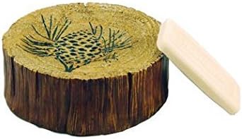 Country Collection Faux Rustic Wood Log Pine Cone Bar Soap Dish Holder, 5-inch