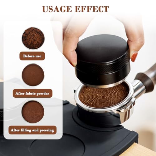 Image of Supvox Stainless Espresso Tamper 58mm 304 Stainless Coffee Distributor, Stylish Spiral Groove Pattern, Anti-Slip Diamond Texture Trim, Coffee Hand Leveler Tamper Espresso
