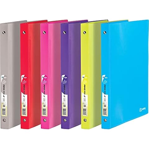 1/2" Poly 3 Ring Presentation View Binder with Pocket Allows for Quick Loading of Spine Inserts and Prevents Gapping and Mis Alignment of Rings (Pack of 6) - by Emraw Cover