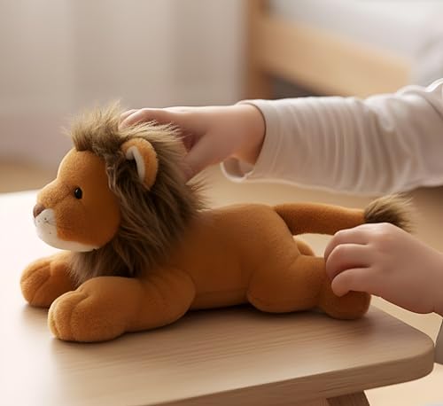 Image of Tickles Cute Lion Soft Stuffed Plush Jungle Animal Toy for Kids Boys & Girls Birthday Gift (Color: Brown Size: 35 cm)