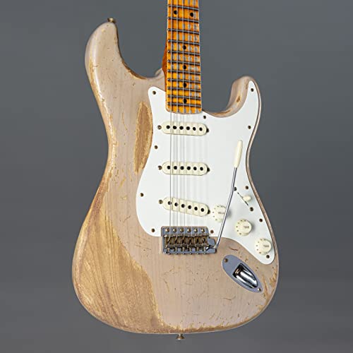 Fender Red Hot Stratocaster Super Heavy Relic MN Aged Dirty White Blonde #CZ566885 – Guitare Électrique Personnalisée - Les Beatles, Paul McCartney, John Lennon, RIngo Starr, George Harrison Fender Red Hot Stratocaster Super Heavy Relic MN Aged Dirty White Blonde #CZ566885 - Guitare Électrique Personnalisée – Image 7