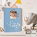 Lanpn Baby Photo Album 4x6 300 Pockets, Linen Hardcover Newborn Memory Book with Memo Writing Area, Bebe Photobook, Slip-in Picture Book, Ultrasound Album Keepsake Gifts for Boy Baby Shower Blue