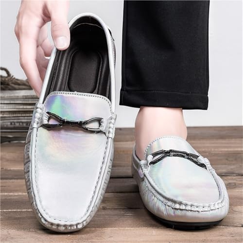 Round Toe Faux Leather Driving Style Loafer Shoes Anti-Slip Comfortable Flexible Casual Prom Slip-on3