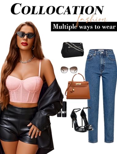 Image of Avidlove Corset Tops for Women Push Up Bustier lingerie Mesh Sexy Going Out Party Club Top