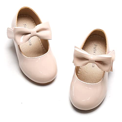 Image of Felix & Flora Toddler Flower Girl Dress Shoes - Girl Ballet Flats Party School Shoes Wedding