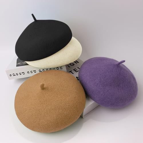 Winmany Toddler Girls Beret Hat Kids Solid Color French Beanie Cap Fall Winter Wool Artist Hat3