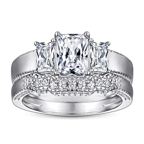 Bagues en argent zircones femme alliance mariage : duo de bijoux scintillants chic
