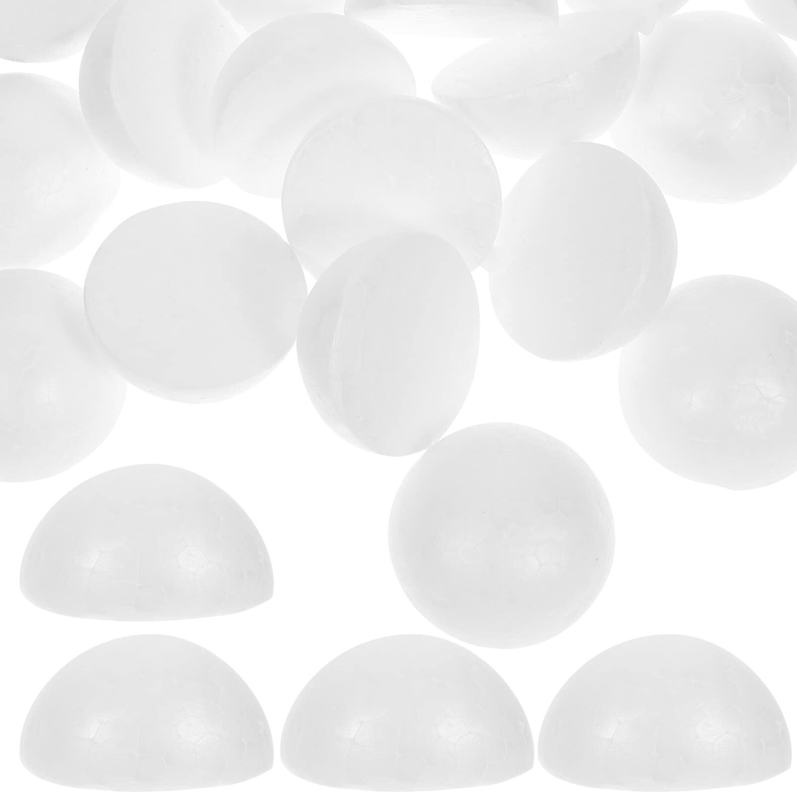Tofficu Lot de 100 Demi-Sphères en Polystyrène 5 cm, Boule en Mousse pour Fleurs et Bricolage, Support Floral Semicirculaire pour Projets Artistiques