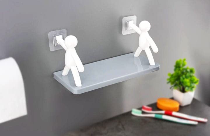 PARABRAHMA Multipurpose Wall Mount Bathroom Shelf and Rack for Home and Kitchen. Self Adhesive Sticker Support Without Drilling (Plastic) (B0BRCSVJXJ) Amazon Price History, Amazon Price Tracker
