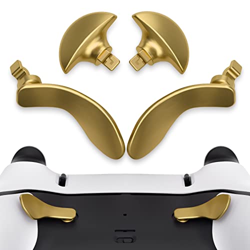 Image of eXtremeRate PS5 Edge Controller Metallic Hero Gold Replacement 4PCS Metal Back Buttons - BHPFD002