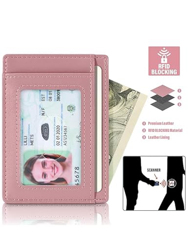 Slim Wallet Front Pocket Minimalist Leather RFID Blocking Card Holder2