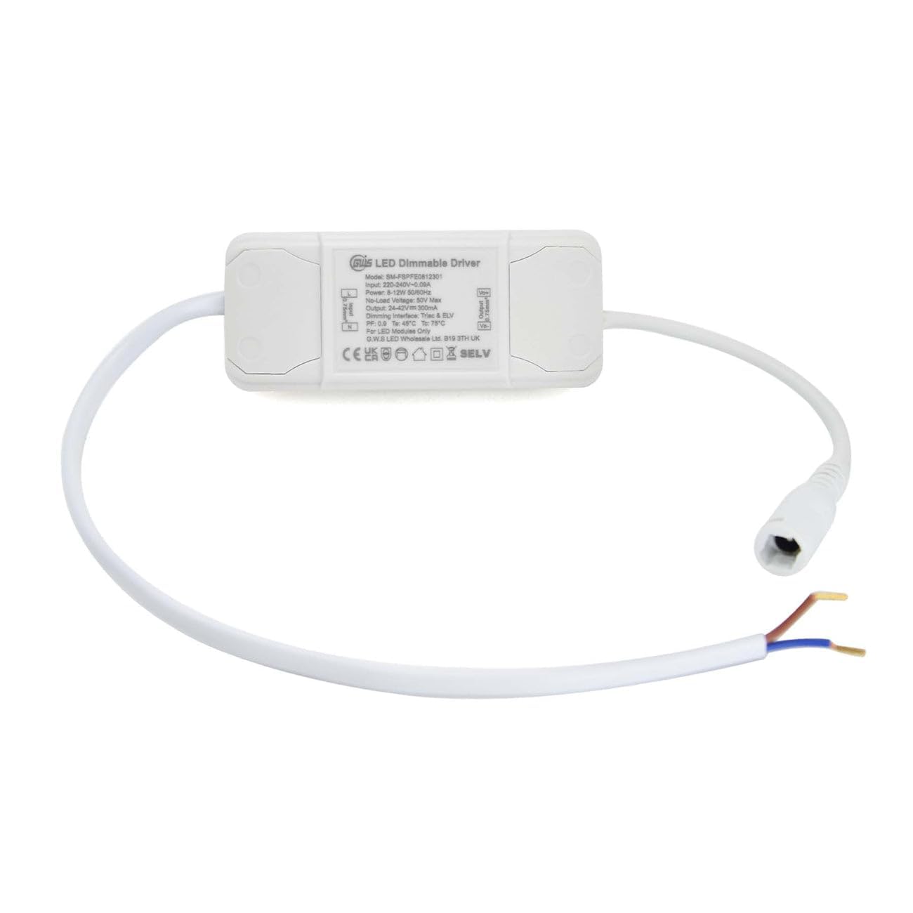 G.W.S® Triac Constant Current LED Dimmable Driver, 8-12W DC 24-42V 300mA, Transformer Power Supply DIY LEDs — image 1