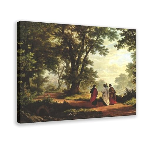 Impression toile Road to Emmaüs de Robert Zund avec cadre suspendu premium