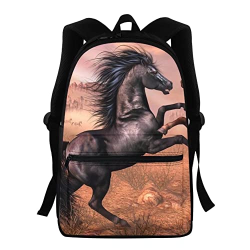 Sac à dos d'école cheval de 41 cm pour garçon et fille