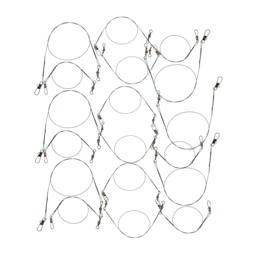 VANZACK 40pcs Coated Wire Rope Fishing Leaders Double Connectors with Locking Feature for Freshwater Saltwater Fishing