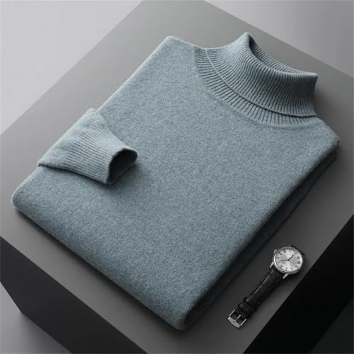 Men's Sweater High Lapel Pullover Sweater Business Solid Color Knitted Bottoming4