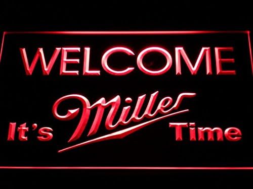 It's Miller Time Welcome Bar LED Neon Light Sign Man Cave A206-B by LEaD Sign