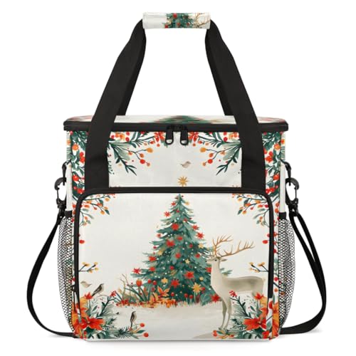 Abstract Tree Coffee Maker Carrying Bag, Christmas Tree Travel Storage Bag Compatible with K-Mini or K-Mini Plus, Single Serve Coffee Brewer Carrying Case with Multiple Pockets & Shoulder Strap