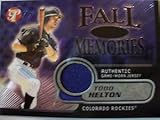 2002 TOPPS PRISTINE FALL MEMORIES TODD HELTON JERSEY CARD,ROCKIES