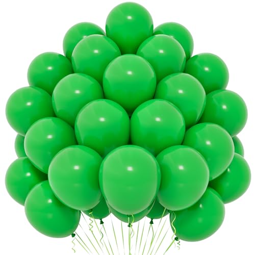 50 Ballons Verts Mat 12 Pouces Latex Thèmes: Fête d'Anniversaire, Remise des Diplômes, Baby Shower, Mariage, Saint Valentin Pour Femmes et Enfants