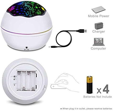 Sky/Marine Life Rotating Ceiling Projector Night Light Lamp for Kids Baby Bedrooms - Best Kids Gifts for 1 to 10 Year Old Boys or Girls Parties