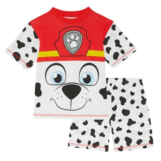 Paw Patrol Marshall de La Pat' Patrouille - Ensemble de Pyjama à Manches Courtes pour Les Enfants - 100% Coton - 2-3 Ans: 98cm