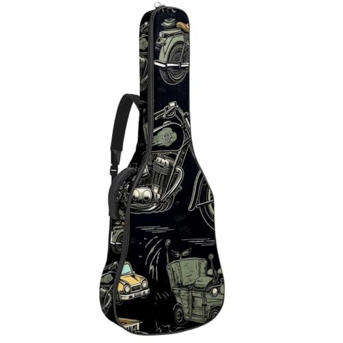 Sac guitare acoustique peint à la main et vintage avec bandoulière réglable pour basse et ukulélé