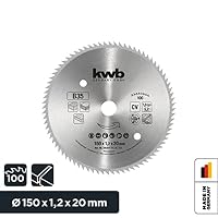kwb Kreissägeblatt 150 x 20 mm, Made in Germany, sehr feine Schnitte, Sägeblatt geeignet für Holzpaneele, Profilholz und Weichholz – Ansicht 2