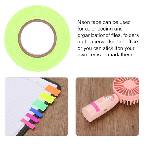 Image of PATIKIL Neon Gaffer Cloth Tape, 0.4 Inch x 65.6 Feet Colored Cotton Glow Tape Markers Fluorescent Blacklight Glow in The Dark Reflect Tape Stickers for Party Decorations, Yellow