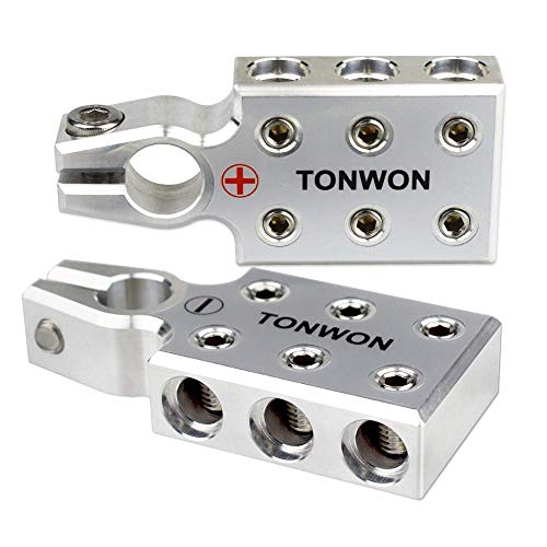 Connecteur de Borne de Batterie, TONWON 6x1/0 AWG Bornes de Batterie Plomb-acide pour Poteau Supérieur Conique