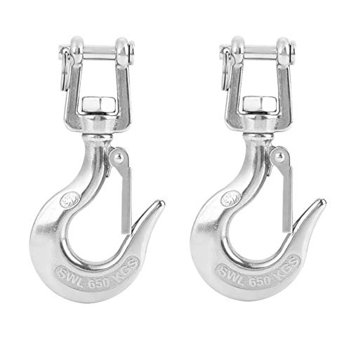 2pcs Crochet De Sécurité Crochet Pivotant En Acier Inoxydable 304 650 Kg Avec Loquet Accessoire De Gréement Pour Levage