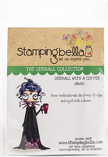 Stamping Bella Cling Stamps-Oddball with A Coffee, Blue