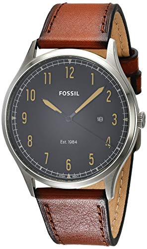 Fossil Men's Forrester FS5590 Black Leather Japanese Quartz Fashion Watch