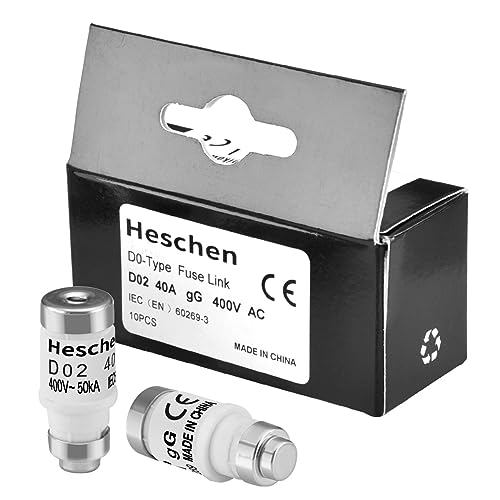 Heschen Keramische Neozed-Sicherungseinsätze, 40A D0-Typ Sicherungseinsatz, D02, 400VAC, gL/gG Typ, 10 Stück