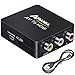AMANKA Mini AV a HDMI Convertitore Adattatore,1080P Composito RCA CVBS a HDMI Convertitore con Cavo USB per TV PC PS3 Blue-Ray DVD XBOX SKY HD VHS VCR,Nero