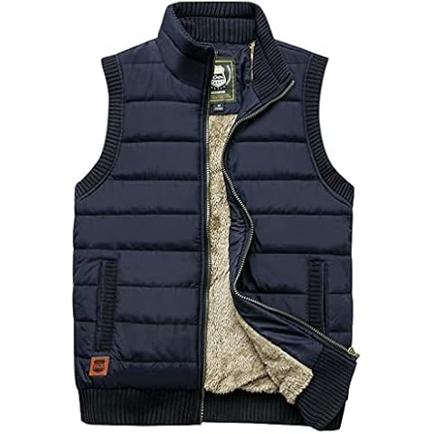Vcansion Men's Outdoor Fleece Lined Jacket Vest Cover