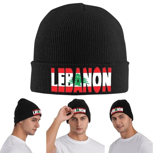 Me Encanta Líbano Bandera Libanesa Gorra de Punto cálida Gorra de Punto de Invierno Gorra de Calaveras Gorros de Hip Hop para Unisex