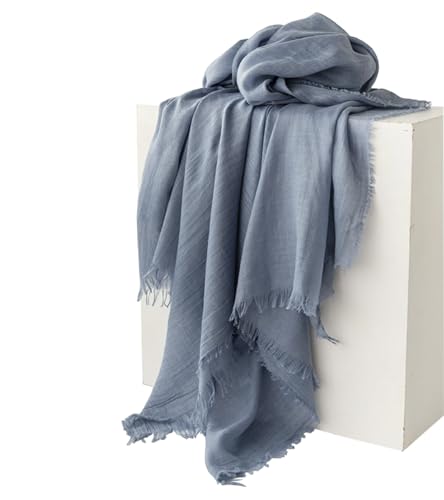 Women Summer Scarfs Large Long Lightweight Linen Beach Gauze Shawl Wrap 75”×40”