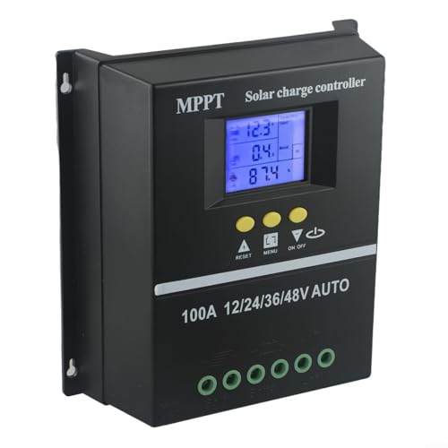Optimiza tu experiencia de carga, sistema de control de carga solar multifuncional MPPT de 100 A con panel LCD (80 A)