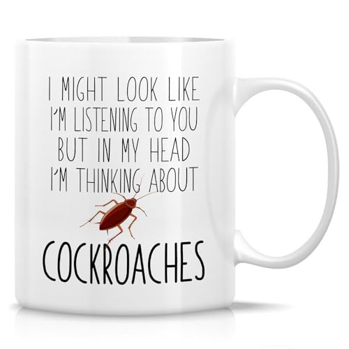 Retreez Funny Cockroach Mug - 11 Oz Ceramic Coffee or Tea Cup - Hilarious Gift for Bug Enthusiasts, Insect Lovers and Entomologist - Birthday, Appreciation Gift for Pest Control Experts and Roach Fans