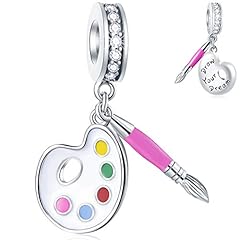 Colorful Palette and Paint Brush Charm