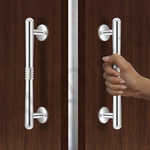 Image of Plantex Door Handle /Pooja Room Handle /8 Inch Door Handles for Main Door /Pull Push Handle /3 Years Warranty - Pack of 1 (S-142, Chrome)