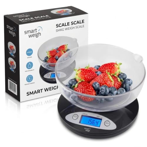 Smart Weigh Kitchen Scale with Removable Bowl, 11 lb x 0.1 o...