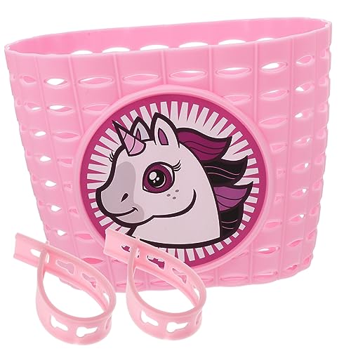 Abaodam Bike Basket Lightweight Front Basket for Scooter Bike Cute Cartoon Train Design Durable Plastic for Bikes and Scooters Fit for Items