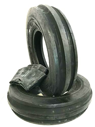 (2) Two- New 6.00-16 Tri Rib 8ply Rated Heavy Duty Tractor Tires W/tubes 600-16 F2 Reliable Traction Durable Construction Ideal for Heavy-Duty Agricultural Tasks