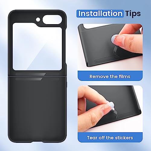 Image of Ruky for Z Flip 5 Case, Full Body Cover Anti-Scratches Shockproof Hard PC Ultra-Thin, Support Wireless Charging Protective Phone Cover for Samsung Galaxy Z Flip 5, Carbon Fiber